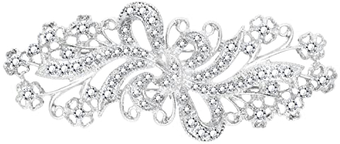 KristLand Broche Baroque Luxueuse en Or Plaqué Nœud Ruban Finement Ouvragé Entièrement Sertie de Zirconias Étincelantes avec Motif Dentelle Filigrane Artisanal