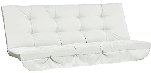 Outsunny Auflagen-Set für Hollywoodschaukel 170 cm Stuhlkissen Schaukelauflage Sitzkissen Gartenschaukel Gartenpolster Rückenkissen Seitenkissen Beige