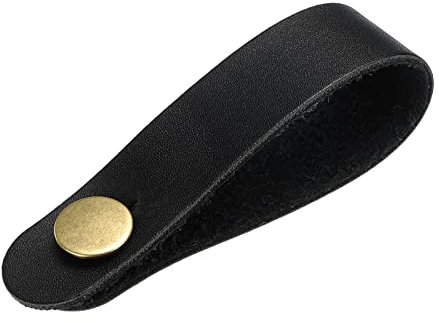 sourcing map Kopfplatte Riemen Leder Gitarrenhal Adapter für Gitarre Schwarz