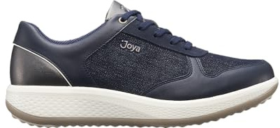 JOYA Britt Denim Blue, Damensneaker aus Denim sowie Leder für gesundes, entspanntes Gehen im Alltag, schicke Freizeitschuhe in dunklem Blau