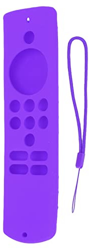 Marhynchus Protector de Cubierta de Control Remoto de Silicona para Fire TV Stick Lite, Funda Protectora de Control Remoto Impermeable Suave a Prueba de Golpes con Cordón (Púrpura)