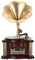 Haut-Parleur Bluetooth Gramophone Vintage, Haut-Parleur en Bois BT5.0 Rechargeable USB C, Mini Haut-Parleur sans Fil Phonographe Rétro avec Fonction FM (Café)
