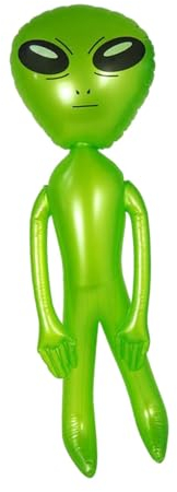Perfeclan Aufblasbarer Alien-Ballon, lustiges Spielzeug zum Aufblasen, Alien-Figuren, Requisiten, aufblasbare Puppe, erwachsenes Kinderspielzeug für Festival, Grün