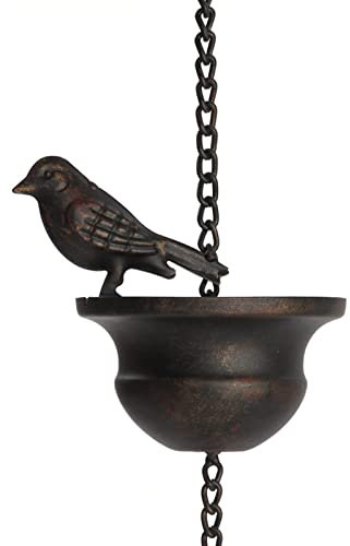 JOEBO Rain Chains for Gutters with Adapter,Outdoor Rain Chain Hanging Ornaments Metal Adapter Replacement Downspout for Gazebos Garden Sheds and Patios/631
