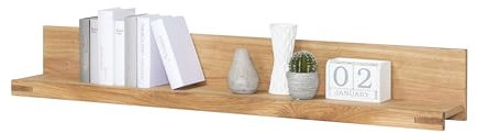 möbelando Wandboard >Tom-I< in Wildeiche aus Teilmassiv - 138x20x20cm (BxHxT)