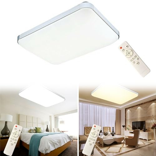 NAIZY LED Deckenleuchte 72W Deckenlampe mit Fernbedienung Zimmerlampe Wohnzimmerlampe Badezimmerlampe für Schlafzimmer Küche Flur, Dimmbar