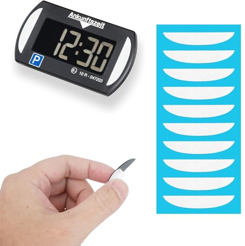NIUQIGE elektronische parkscheibe klebepads, 10 Stück, Klebesticker Glas Kit Parking Disc,Ersatz Klebepads Set, kompatibel mit Needit Park Mini elektronische Parkscheibe, doppelseitiger Spezialkleber