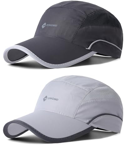 AYPOW 2 Stücke Baseball Cap Herren Damen, Unisex Schnell Trocknend Baseball Cap Baseballkappe, Verstellbar Schnelltrocknend Leichte Sonnenschutz Baseball Caps Für Herren Running Tennis Golf