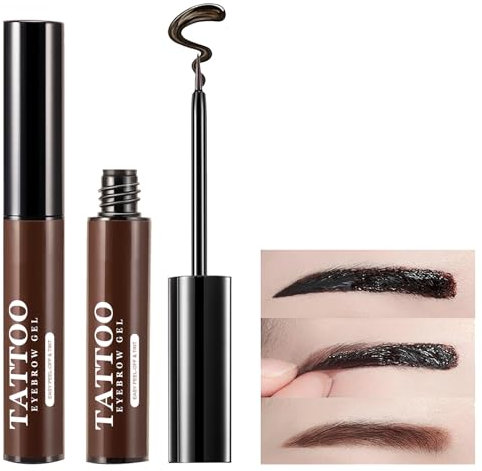 Augenbrauen Gel Peel Off Tattoo,Tattoo Augenbrauen Gel,Brow Tattoo Gel Tint,Wasserfest Brauenstift,Augenbrauen 3D Augenbraue Styling Gel,Tattoo Augenbrauen Pen,Tattoo Augenbraue Farbe,Dunkelbraun