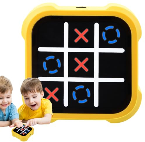 Pipihome Elektronisch Tic Tac Toe Spiel, 3-in-1 Puzzlespielkonsole, Tragbare Fidget Spielzeug, Brettspiel Familie ab 3 4 5 6 Jahre Lernspielzeug Reisespiel für Kinder