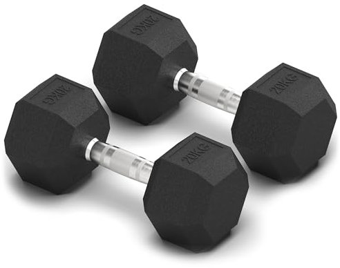 ZENO Dumbbells Set | Weights Dumbbells Set | Metal Dumbbell Pair | Hex Dumbbell For Workouts, Home Training, Gym | Anti Slip & Anti Roll Weights (Black, 40KG (2 X 20KG))
