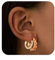 Mesovor Goldene Doppel Creolen Ohrringe für Damen, 14K Vergoldete Farbige Zirkonia Creolen Ohrringe, Gold Earrings, Schmuck Geschenke (Orange)