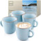 SÄNGER Rio Lagune | Kaffeebecher 4 teilig, Steingut Tassen Set für 4 Personen, Tassen multifunktional, spülmaschinen- mikrowellenfest, Coffee Mug Teetasse, Kaffeetassen blau 430 ml | VALUE COLLECTION