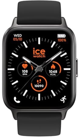 Ice-Watch - ICE fit 1.0 Black AMOLED - Montre connectée noire avec bracelet en silicone - 024104 (1.78 pouces)