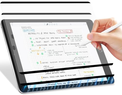 IVEOPPE 2 Pezzi Pellicola Protettiva Magnetiche Effetto Carta per iPad 9 (2021)/ iPad 8 (2020)/ iPad 7 (2019) 10,2 '', 9a/8a/7a Generazione Opaca Pellicola in Pet, Antiriflesso, Anti-Impronte