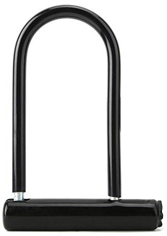 Zinc Alloy U Lock, Black Bike Lock with 2 Keys and Hardened Shackle, Heavy Duty Anti Theft Bike Security Lock for Bikes, Scooters, Motorcycles, Outdoor Equipment