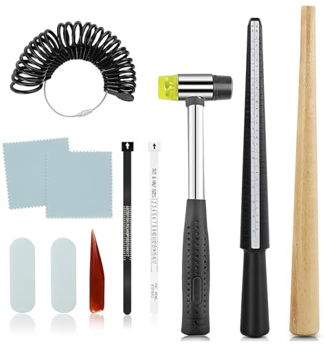 11 Stück Ringgröße Messen, Ringgrössenmesser Ringmaß Schablone Set Ring Sizer Measuring Tool Ringmesser Finger Größenmesser Stab Messgerät für Schmuck Messen Ringherstellungsset