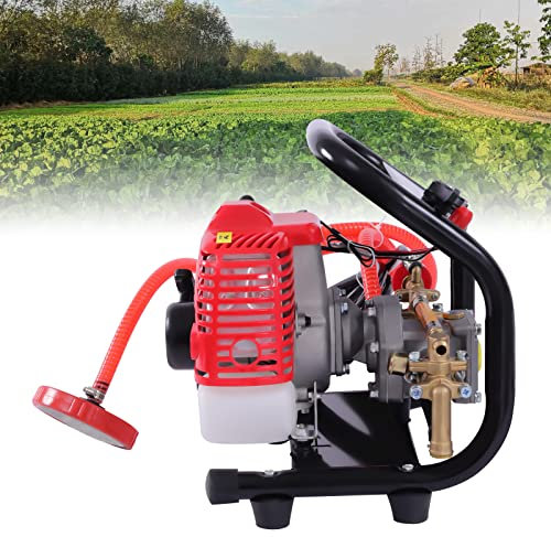 Benzin Drucksprüher Tragbare Gartenspritze 26CC 0.9 PS 2 Takt Sprühgerät Edelstahl Pflanzensprüher Nebelmaschine mit Hochdruckschlauch & Spritzpistole für den Pflanzenschutz