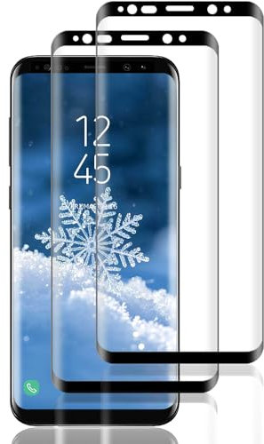 Beukei Verre Trempé pour Samsung Galaxy S9 Plus/S9+,2 Pièces Ver Tremper [3D Incurvé Couverture Complète][Haute Sensibilité] [Sans Bulless] Film Trempér