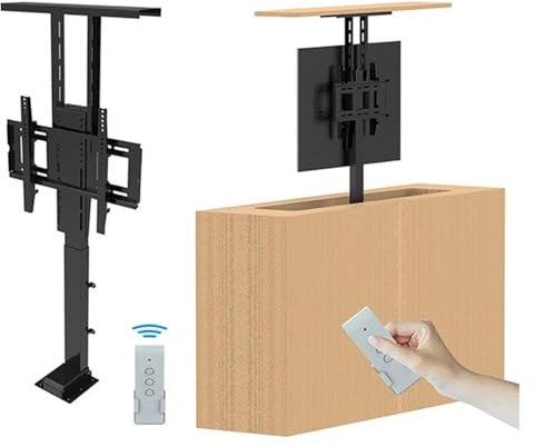 Adjustable TV Mount Bracket, Motorized TV Lift Bracket, TV Motorized Lift For 42-70 Inch TVs, Motorized Tv Mount With Remote Control Can Be Hidden In The Cabinet, Travel Less Than 40 Sec