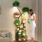 Bvewg 71 Tall Metal Plant Stand Indoor with Grow Lights, Multi-Purpose X-Shaped Plant Stands for Indoor Plants Multiple,9 Tiered Large Plant Shelf Display Rack Holder for Home