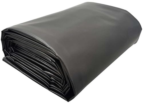 Teichfolie für den Außenbereich, flexible Teichfolie, Polyethylen-Kunststofffolienrolle, 5Mil schwarz Unterlage, feuchtigkeitsbeständige Membran, Dachplane, Bodenbedeckung für die Landschaftsgestaltun