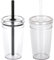 Yisituo 2 Pack 450ml Clear Plastic Iced Coffee Travel Cups, Reusable with Lids and Straws, for Cold Hot Beverages (2, Black, White)