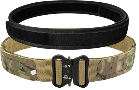 aiGear Tactical Belt/Men's MOLLE Battle Belt Adjustable Fits Waist 80-105cm | for Military Outdoor Sports