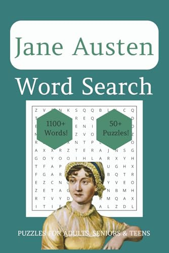 Jane Austen Word Search Puzzle Book: Word Search Puzzles with Easy to Read Print about Jane Austen, Regency England and Pride and Prejudice [6x9 ... Gift for Vacations, Holidays and Relaxation