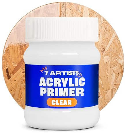 7 Artists Primer Acrilico Trasparente 230 ml – Gesso Artistico per Pittura e Tela, Legno e Carta | Primer Vernice a Base d’Acqua | Gesso Liquido per Decoupage e Tecniche Artistiche