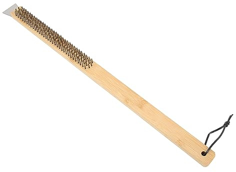 Qcwwy Cepillo para Horno de Pizza, Cepillo de Alambre Versátil para Parrilla de Barbacoa, Largo de 57,5 ​​Cm, ​​Ideal para Herramientas de Cocina Al Aire Libre