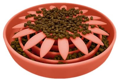 Pet feeding bowls, Slow Feeder Bowl for Dogs - Dog Feeding Non-Slip, Pet for and Other Pets(Orange red)