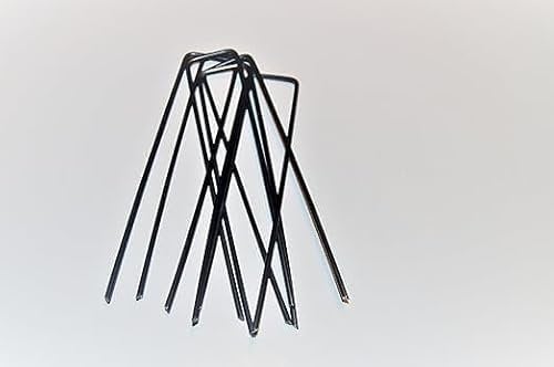 Elekee Garden Pegs (100 Pack) - U-Shaped 6 Inch/150mm Securing Stakes for Artificial Grass Pins, Weed Membrane Pegs, Ground Hooks, Matting Staples, Netting Pins, Fleece Fabric, Outdoor Sheets