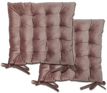Emma Barclay Velvet Holland Luxury Seat Pad in Heather - 16x16 (40x40cm)
