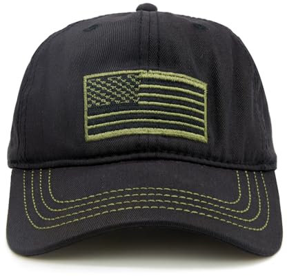 LOKIDVE Herren usa-flagge baseballmütze gestickte polo art-militär-armee-hut einheitsgröße schwarz