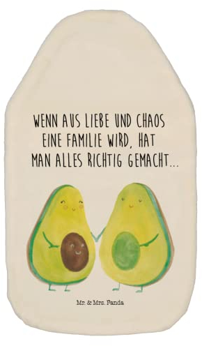 Mr. & Mrs. Panda Wärmflasche Avocado Pärchen - Geschenk, Wärmflaschenbezug, Liebe, Vegan, Babyshower, Geburt, Hochzeit, Gesund, Familie, Veggie,