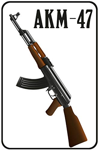 Blechschild 20x30cm gewölbt Kalaschnikow AKM-47 Waffen Sturmgewehr Deko Schild