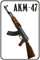 Blechschild 20x30cm gewölbt Kalaschnikow AKM-47 Waffen Sturmgewehr Deko Schild