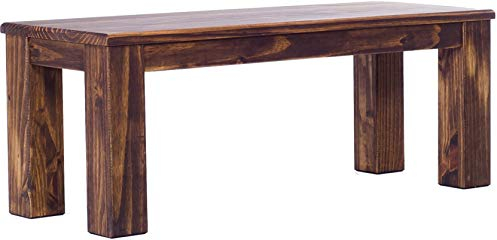 B.R.A.S.I.L.-Möbel Brasilmöbel Sitzbank 120 cm Rio Classico Eiche antik Massivholz aus Pinie, Verschiedene Größen & Farben, ideal für Esszimmer & Küche