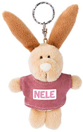 NICI 44653 Schlüsselanhänger Hase mit T-Shirt Nele 10cm, Beige