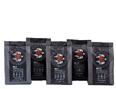 Tiki Tonga Coffee Roasters Full Team Taster Pack - All 5 Blends 227g of Roasted Coffee Filter/Ground (Blends #2, #8, #9, #10 and #12) (substitutions may occur)
