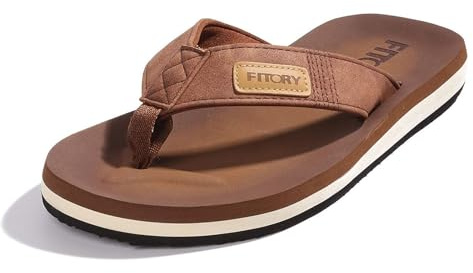 FITORY Herren Flip Flops Surfen Zehentrenner Sports Sandalen Beach/Pool Pantoffeln Tawny Gr.39