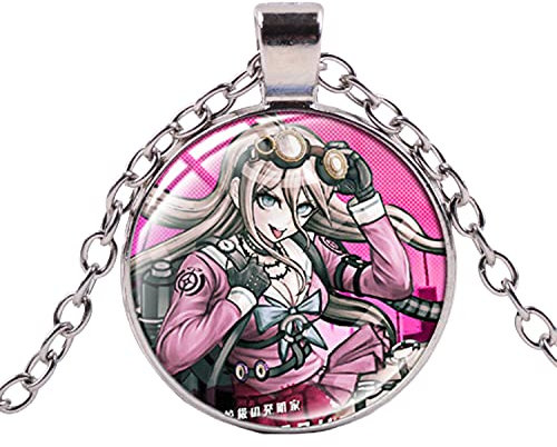 Punk Uni Game Halskette Danganronpa V3 Killing Harmony Miu Iruma Cartoon gedruckt Glaskuppel Anhänger Halskette Großhandel