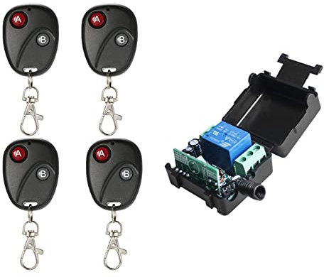 tooloflife Télécommande 12 V - Récepteur - Pour porte de garage - Émetteur de portail - Module émetteur (4 télécommandes)