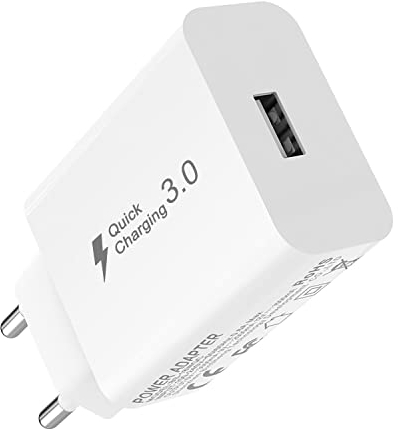 Newding 18W Ladegerät Quick Charge 3.0 Schnellladegerät USB, USB-A Power Adapter und Power IQ für Samsung Galaxy/Note, I Phone, I pad, HTC, Honor, Nexus, Handy Schnellladegerät, Weiß