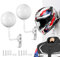SNAGMO White 180° Motorcycle Helmet Rack, Rotation Metal Holder Wall Mount with 2 Hooks for Bike Coats, Caps, Baseballs, Rugby (2 Pcs)