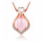 Dishowme Rosenquarz-Anhänger-Halskette, Rosa Kristall, Tropfenkette, Natürlicher Edelstein, Heilendes Chakra, Opal-Stein-Schmuck für Frauen Mädchen (Roségold C)