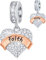 Glaube und Hoffnung Dangle Charms, Pave Herz Sparkle Klar CZ Liebe Anhänger Bead in 925 Sterling Silber, passt Pandora Oster Tag Armband, Geschenke für religiöse Gläubige/Weihnachten/Überlebende