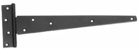 Hardware Solutions - Tee Hinges - Shed and Garden Gate - 300mm (12) - Matt Black - 1 Pair - Fixings Included - Interior/Exterior Use