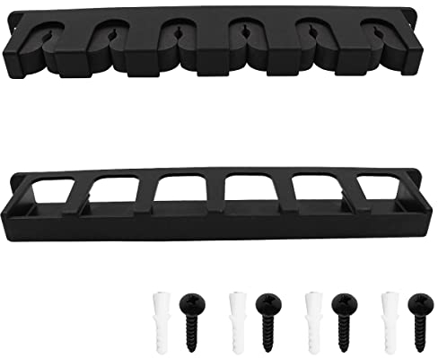 VOANZO 34 cm vertikale Rutenhalter, Wandmontage, Angelrutenhalter, Angelrutenhalter für Garage, für bis zu 6 Ruten,plastic, black